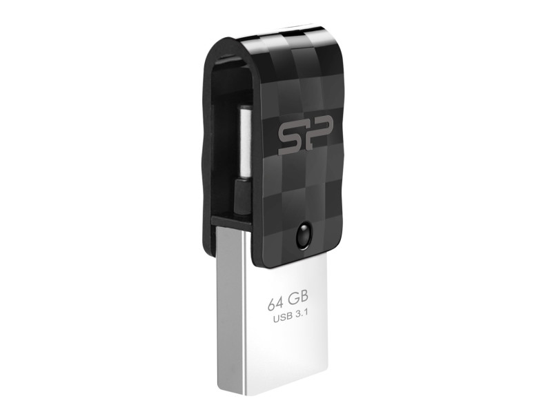 SILICON POWER Dual USB Flash Drive C31, USB 3.2 & USB-C, 64GB, μαύρο