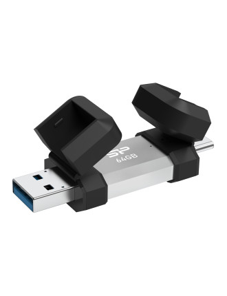 SILICON POWER USB Flash Drive C51, USB/USB-C, 64GB, 120MBps, ασημί SILICON POWER USB Flash Drive C51, USB/USB-C, 64GB, 120MBps, ασημί