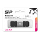 SILICON POWER USB Flash Drive C51, USB/USB-C, 64GB, 120MBps, ασημί SILICON POWER USB Flash Drive C51, USB/USB-C, 64GB, 120MBps, ασημί