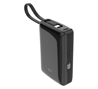 SILICON POWER power bank CP10 με καλώδιο USB-C, 2x θύρες εξόδου, 10000mAh, 20W, μαύρο