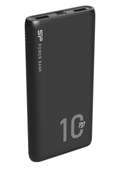 SILICON POWER power bank QP15, 10000mAh, 2x USB & USB Type-C, 3A, μαύρο