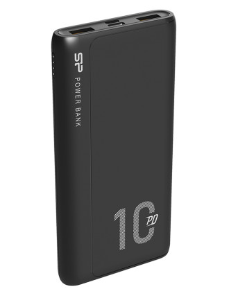 SILICON POWER power bank QP15, 10000mAh, 2x USB & USB Type-C, 3A, μαύρο