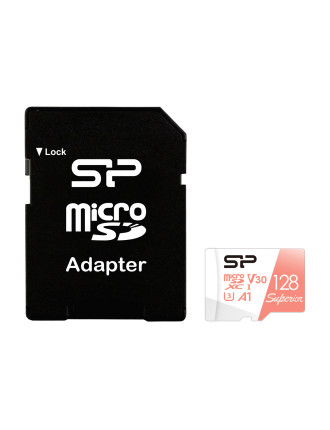SILICON POWER κάρτα μνήμης microSDXC Superior, 128GB, C10 UHS-I U3 A1 V30