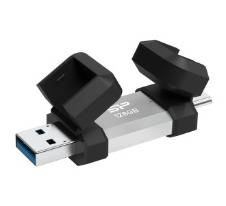 SILICON POWER USB Flash Drive C51, USB/USB-C, 128GB, 120MBps, ασημί