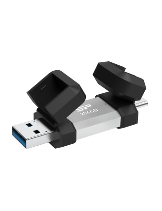 SILICON POWER USB Flash Drive C51, USB/USB-C, 256GB, 200MBps, ασημί