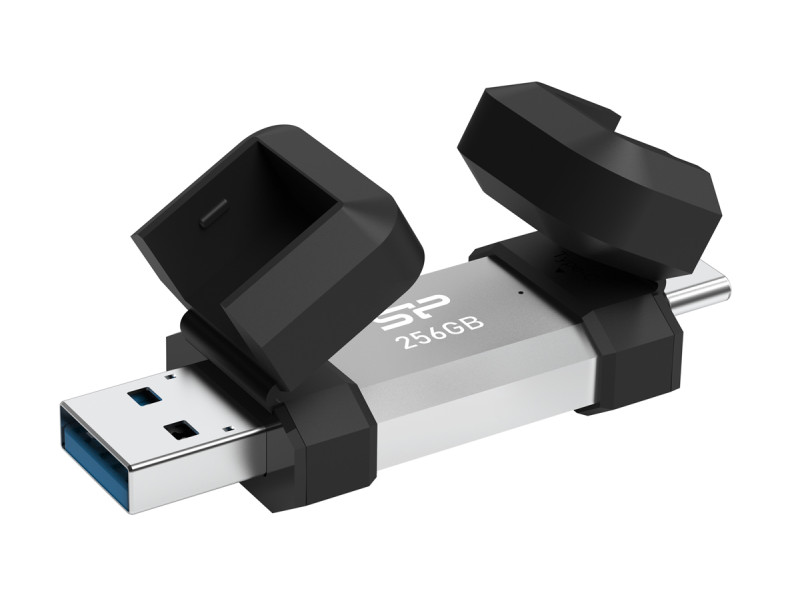 SILICON POWER USB Flash Drive C51, USB/USB-C, 256GB, 200MBps, ασημί