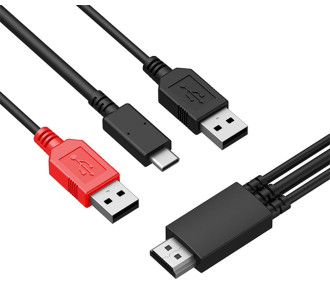 XP-PEN HDMI σε USB-C & 2x USB SPE40 για ταμπλέτα σχεδίασης, 1.5m, μαύρο