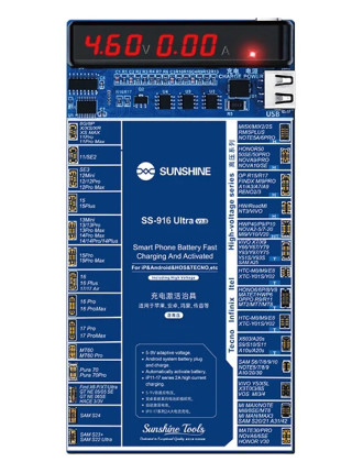 SUNSHINE tester μπαταριών SS-916 Ultra για Apple & Android smartphone, V3.0