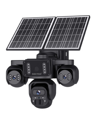 SECTEC smart ηλιακή κάμερα ST-523-9MAOV-4G-EU, triple lens, 3MP, 4G, SD, PTZ, IP66