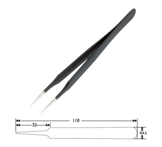 SPROTEK ESD αντιστατική τσιμπίδα ST-T510, 110mm, ίσια, λεπτή