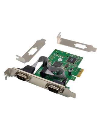 POWERTECH κάρτα επέκτασης PCIe σε 2x serial ST349, 921.6Kbps, SB16C1052PCI