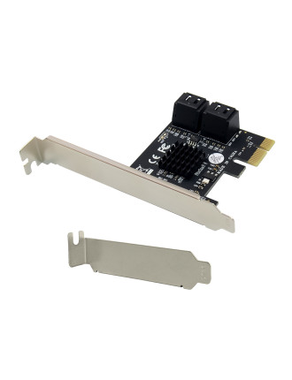 POWERTECH κάρτα επέκτασης PCIe σε 4x SATA III ST561, 6Gbps, 95x69mm