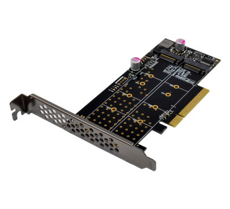 POWERTECH κάρτα επέκτασης PCIe x8 σε 2x M.2 M Key NVMe ST573 POWERTECH κάρτα επέκτασης PCIe x8 σε 2x M.2 M Key NVMe ST573