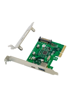 POWERTECH κάρτα επέκτασης PCIe σε USB 3.1 & USB-C ST618, ASM1142