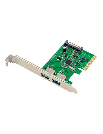 POWERTECH κάρτα επέκτασης PCIe x4 σε 2x USB ST619, 10Gbps, ASM1142