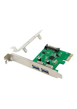 POWERTECH κάρτα επέκτασης PCIe σε 2x USB 3.0 ST624, ASM1042