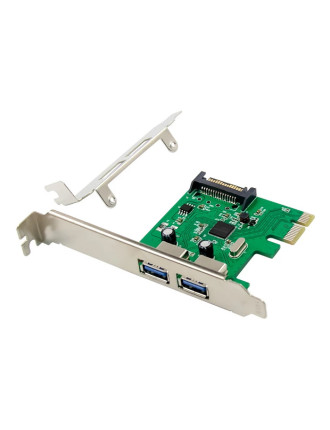 POWERTECH κάρτα επέκτασης PCIe σε 2x USB 3.0 ST624, ASM1042
