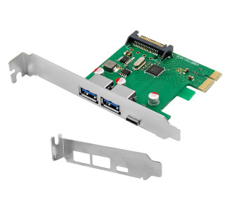 POWERTECH κάρτα επέκτασης PCIe σε 2x USB & 1x USB-C ST627, 5Gbps, 66x68mm POWERTECH κάρτα επέκτασης PCIe σε 2x USB & 1x USB-C ST627, 5Gbps, 66x68mm