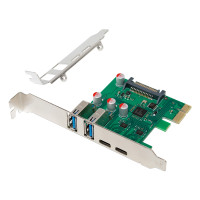 POWERTECH κάρτα επέκτασης PCIe σε 2x USB & 2x USB-C ST632, 5Gbps, NEC D720201 POWERTECH κάρτα επέκτασης PCIe σε 2x USB & 2x USB-C ST632, 5Gbps, NEC D720201