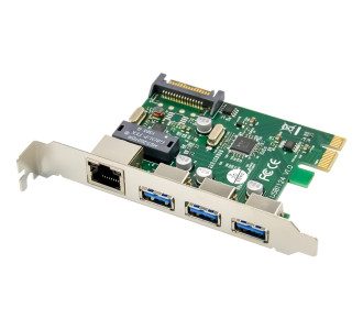 POWERTECH κάρτα επέκτασης PCIe σε USB 3.0 & GbE LAN ST642, VL805&RTL8153