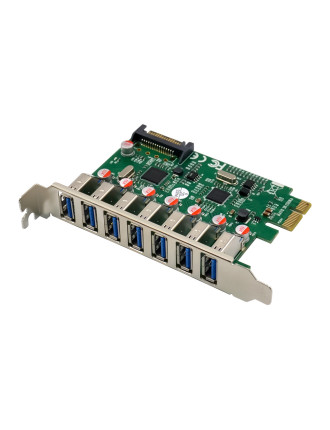 POWERTECH κάρτα επέκτασης PCIe σε 7x USB ST69, 5Gbps, VL805 & VL812