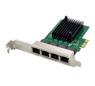 POWERTECH κάρτα επέκτασης PCIe σε 4x RJ45 GbE ST708, RTL8111F & ASM1184
