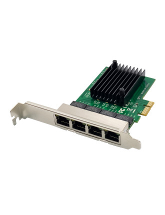 POWERTECH κάρτα επέκτασης PCIe σε 4x RJ45 GbE ST708, RTL8111F & ASM1184