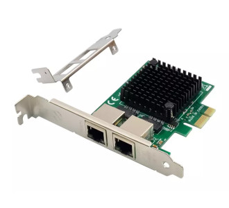 POWERTECH κάρτα επέκτασης PCIe σε 2x RJ45 Gigabit ST7279, JL82571GB