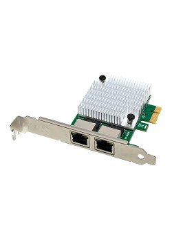 POWERTECH κάρτα επέκτασης PCIe σε 2x RJ45 ST7377, 1000Mbps