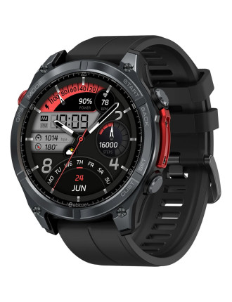ZEBLAZE smartwatch Stratos 4 με φακό, heart rate, 1.43" AMOLED, GPS, 5 ΑΤΜ, MIL-STD-810H, μαύρο