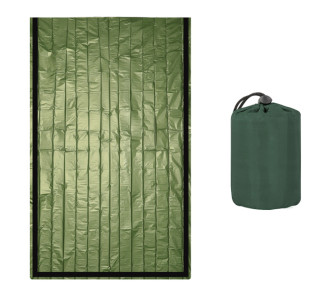 Θερμική κουβέρτα επιβίωσης SUMM-0006, 120 x 120cm, πράσινη