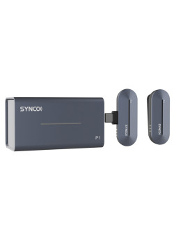 SYNCO ασύρματο μικρόφωνο P1T με θήκη φόρτισης, USB-C, 2.4GHz, γκρι