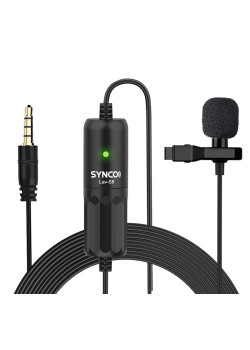 SYNCO μικρόφωνο Lav-S8 με clip-on, omnidirectional, 3.5mm, 8m, μαύρο