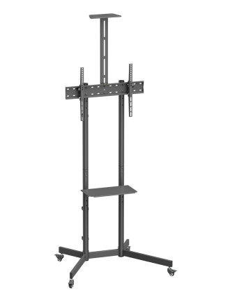 BRATECK βάση τηλεόρασης δαπέδου T1042T, 37-70", έως 45kg, με ράφια & ροδάκια