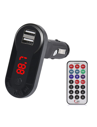 Car FM Transmitter T26 με LCD οθόνη, USB, SD, μαύρο