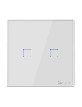 SONOFF smart διακόπτης T2EU2C-RF 433MHz, αφής, διπλός, λευκός