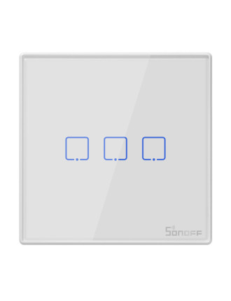 SONOFF smart διακόπτης T2EU3C-RF 433MHz, αφής, τριπλός, λευκός
