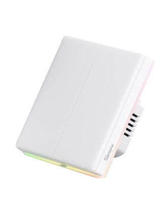 SONOFF smart διακόπτης T5-2C-86 με LED φωτισμό, διπλός, Wi-Fi, λευκός
