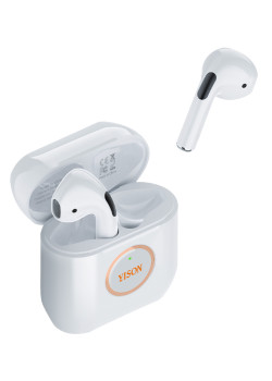 YISON earphones με θήκη φόρτισης T8, True Wireless, Φ13mm, λευκά