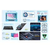 ULEFONE tablet Tab A9 Pro Kids, 8.68", 4/128GB, 4G, Android 15, 5040mAh, μπλε