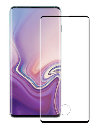 POWERTECH Tempered Glass 3D, half glue, curved, Samsung S10 Plus, μαύρο