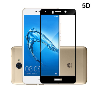 POWERTECH Tempered Glass 5D, Full Glue, Huawei Y7/Y7 Prime (2017), μαύρο