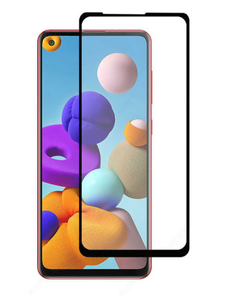 POWERTECH Tempered Glass 5D, full glue, για Samsung A21s & A21, μαύρο