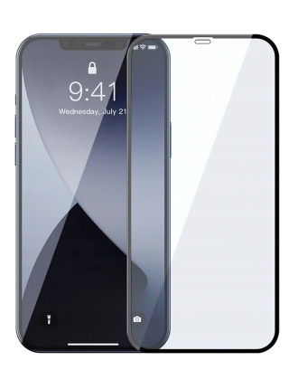 POWERTECH Tempered Glass 5D, full glue, iPhone 12 Pro Max, μαύρο