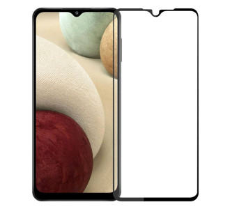 POWERTECH tempered glass 5D, full glue, Samsung A12 2021, μαύρο