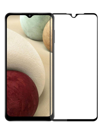 POWERTECH tempered glass 5D, full glue, Samsung A12 2021, μαύρο