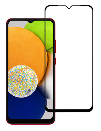 POWERTECH tempered glass 5D TGC-0574, Samsung A03, full glue, μαύρο