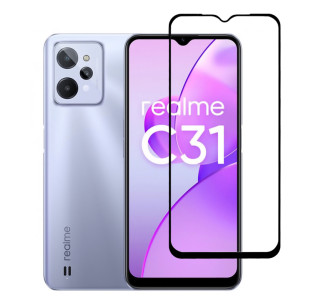 POWERTECH tempered glass 5D TGC-0580, Realme C31, full glue, μαύρο POWERTECH tempered glass 5D TGC-0580, Realme C31, full glue, μαύρο