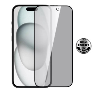 POWERTECH tempered glass Emery Private 5D TGC-0770 για iPhone 15 Pro, full glue