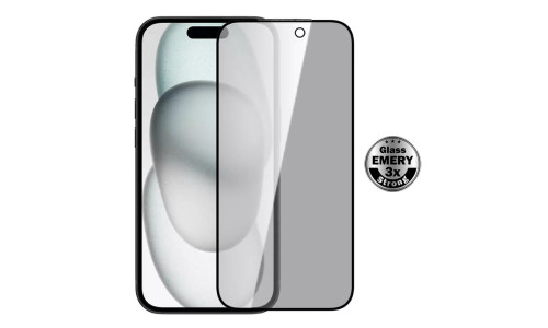 POWERTECH tempered glass Emery Private 5D TGC-0799 για iPhone 17 Pro, full glue POWERTECH tempered glass Emery Private 5D TGC-0799 για iPhone 17 Pro, full glue